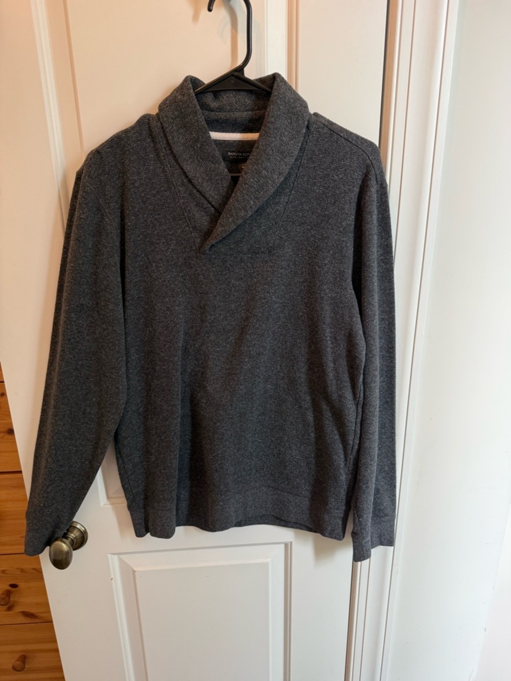 Banana Republic Men's Shawl Turtleneck Sweater - Charcoal Gray